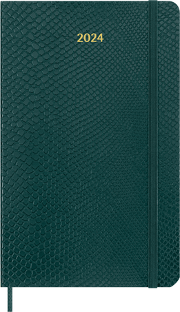 Moleskine Agenda Precious & Ethical 2024Settimanale, 12 mesi, copertina morbida vegana, Verde