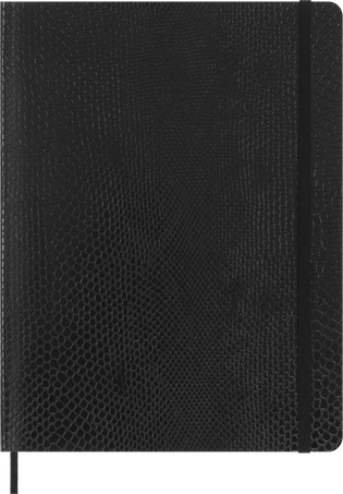 Moleskine Taccuino Precious & EthicalCopertina morbida vegana, effetto pitone, a righe, Nero