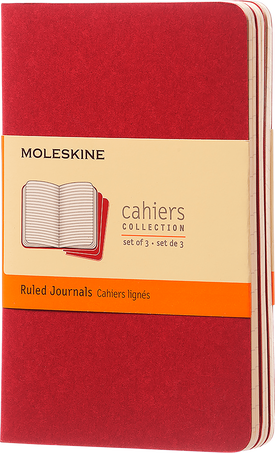 Moleskine Quaderni CahierSet da 3 quaderni, Rosso Mirtollo