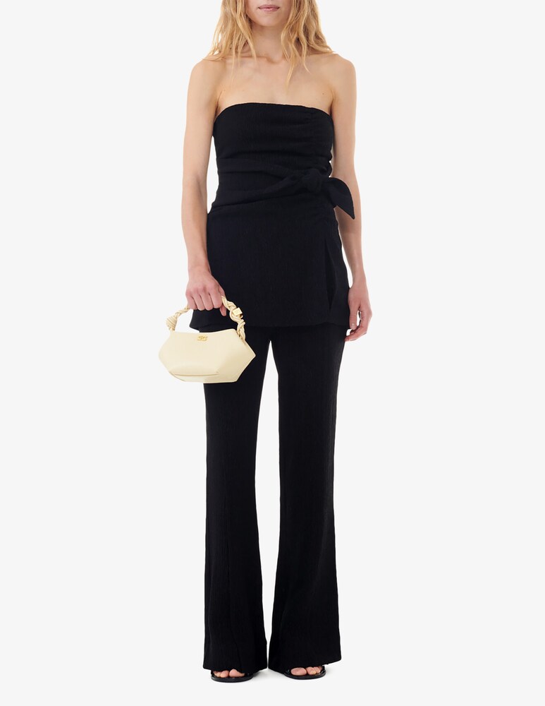 Ganni Pantaloni svasati in crêpe di viscosa stretch In Linea
