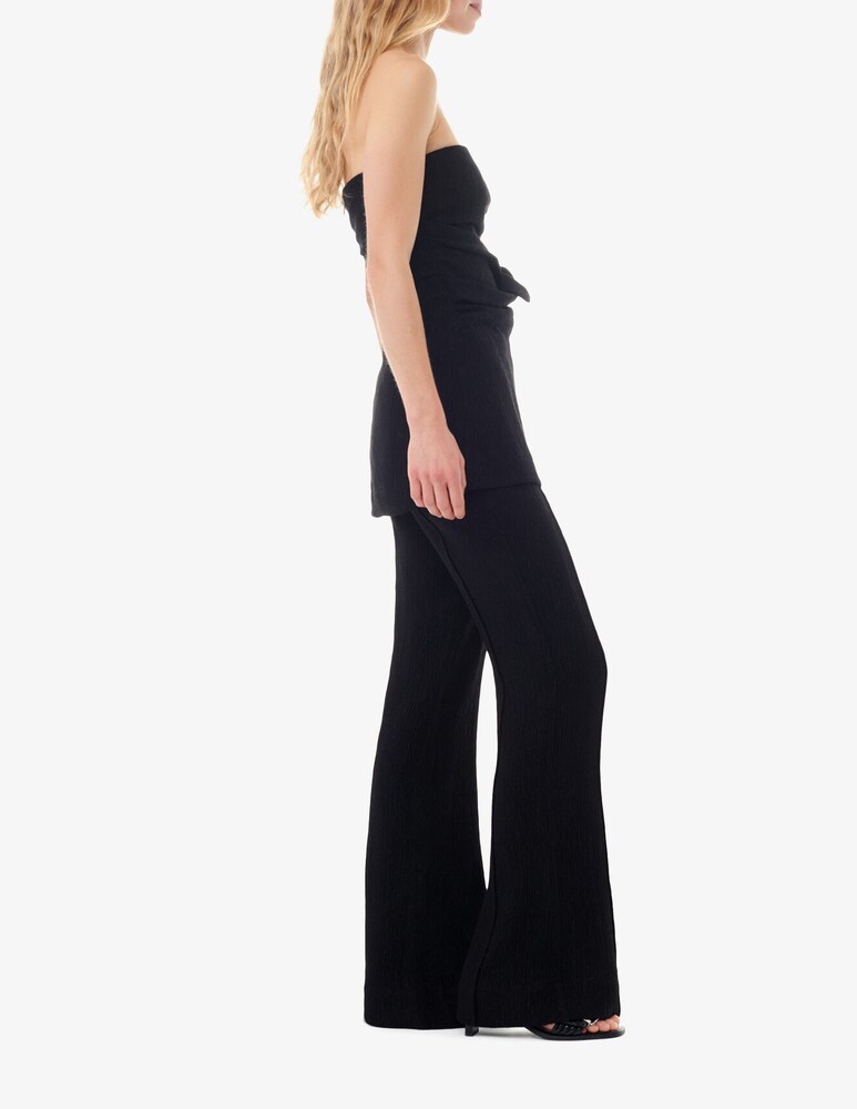 Ganni Pantaloni svasati in crêpe di viscosa stretch In Linea