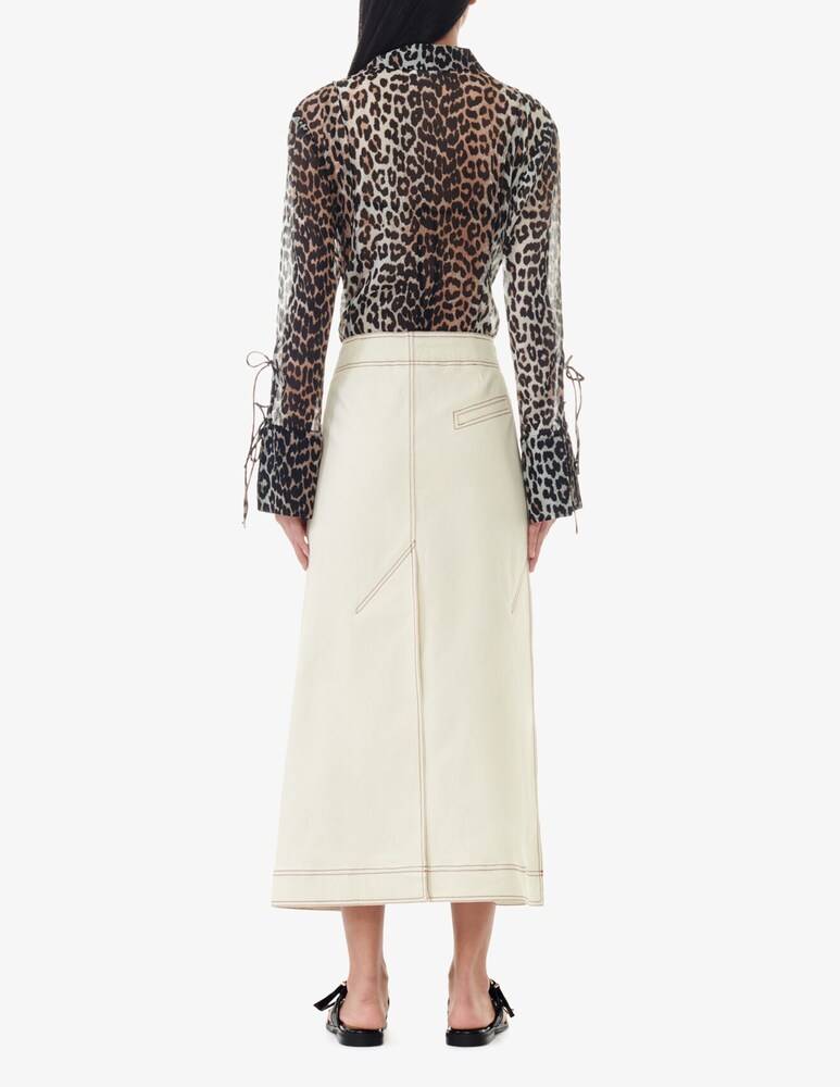 Ganni Camicia slim in chiffon stampato Vendite Flash