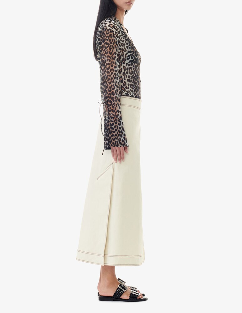 Ganni Camicia slim in chiffon stampato Vendite Flash