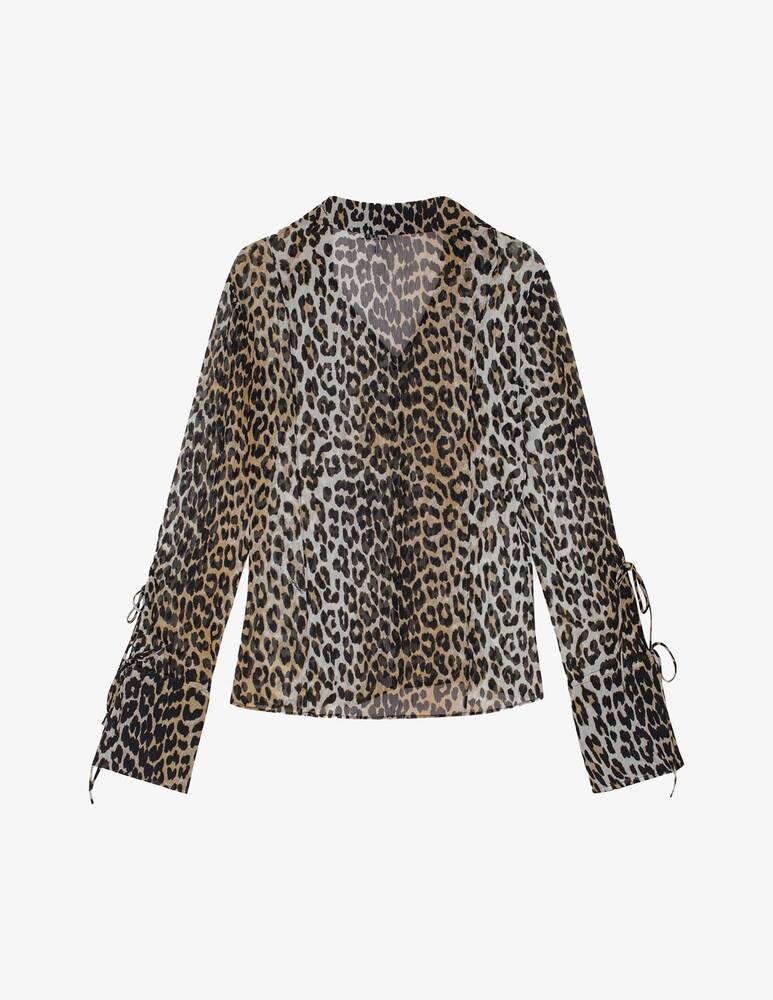Ganni Camicia slim in chiffon stampato Vendite Flash