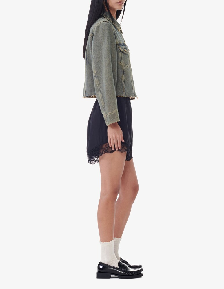 Ganni Shorts in habotai di viscosa elasticizzato Negozio