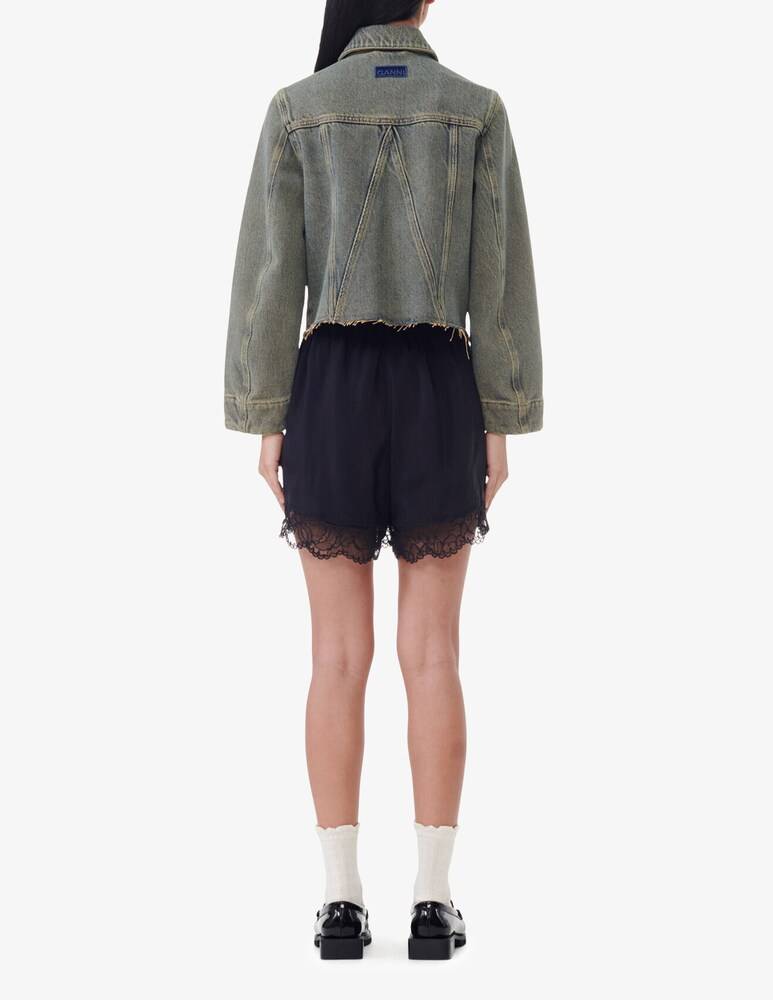 Ganni Shorts in habotai di viscosa elasticizzato Negozio