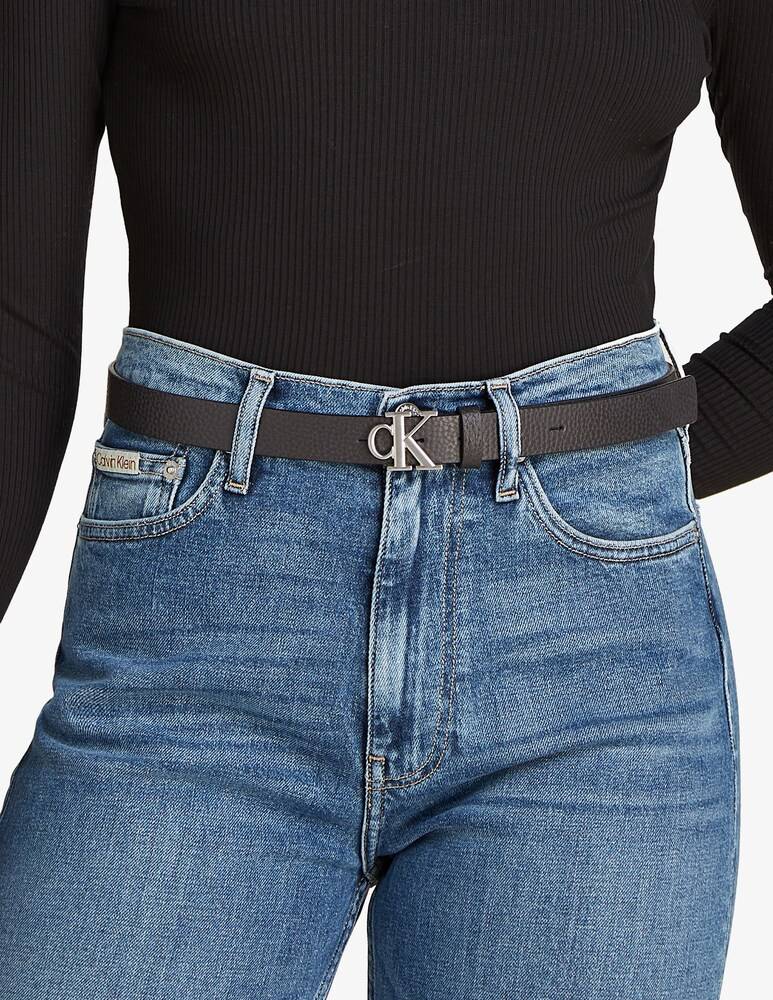 Calvin Klein Jeans Cintura mono plaque in pelle 25mm 2025