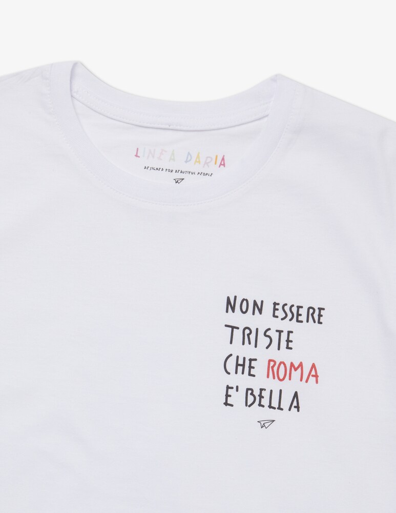 Linea Daria T-shirt Non essere triste che Roma è bella Consegna Veloce
