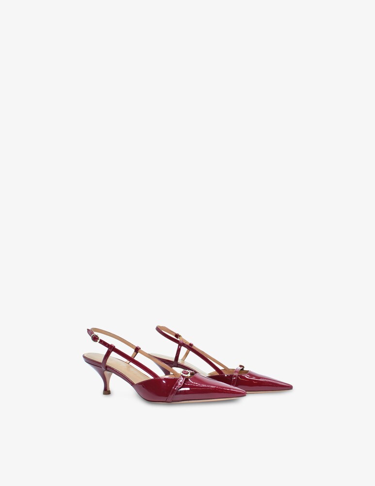 A. Bocca Slingback in vernice con tacco kitten Negozio