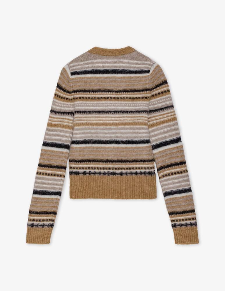Ganni Cardigan a righe in morbida lana Italy