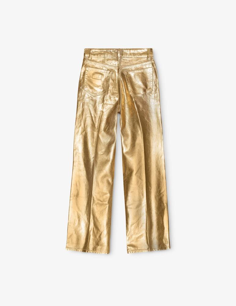 Ganni Jeans larghi in denim laminato Hotsell