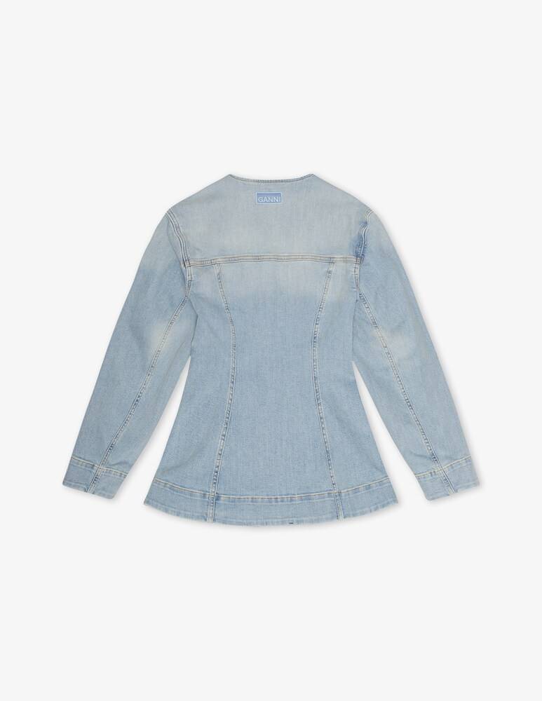 Ganni Blazer aderente in denim colorato Vendita Calda