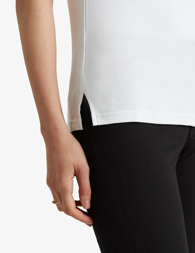 Lauren Ralph Lauren Top in cotone con scollo a barchetta Judy Vendita Calda