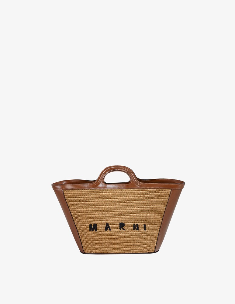 Marni Borsa in pelle e rafia - marrone Presa