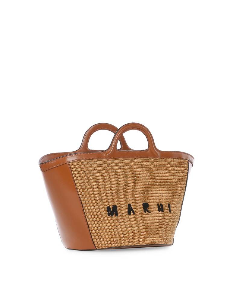 Marni Borsa in pelle e rafia - marrone Presa