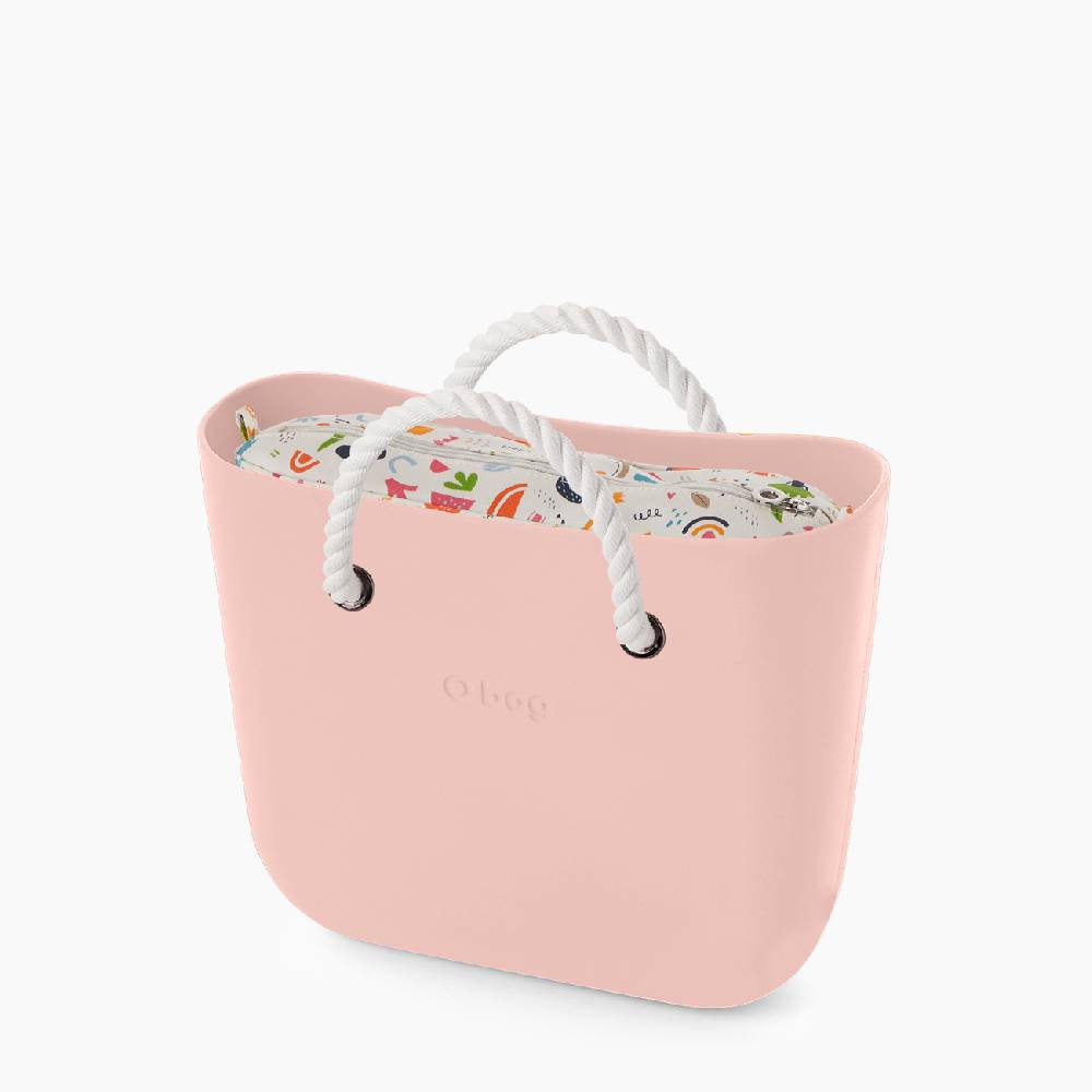O bag mini rosa smoke doodle Vendita Calda