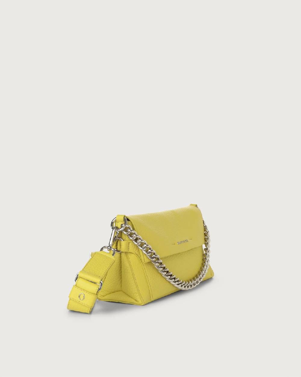 Orciani Borsa a spalla Missy Longuette Soft in pelle con catena e tracolla In Linea