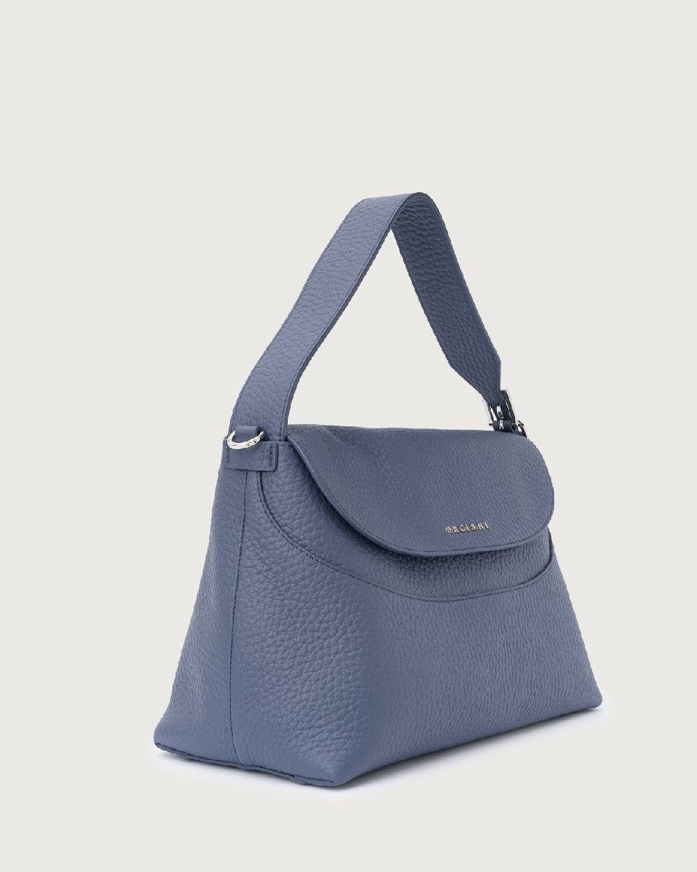 Orciani Borsa a spalla Nana Soft in pelle martellata con tracolla 2025