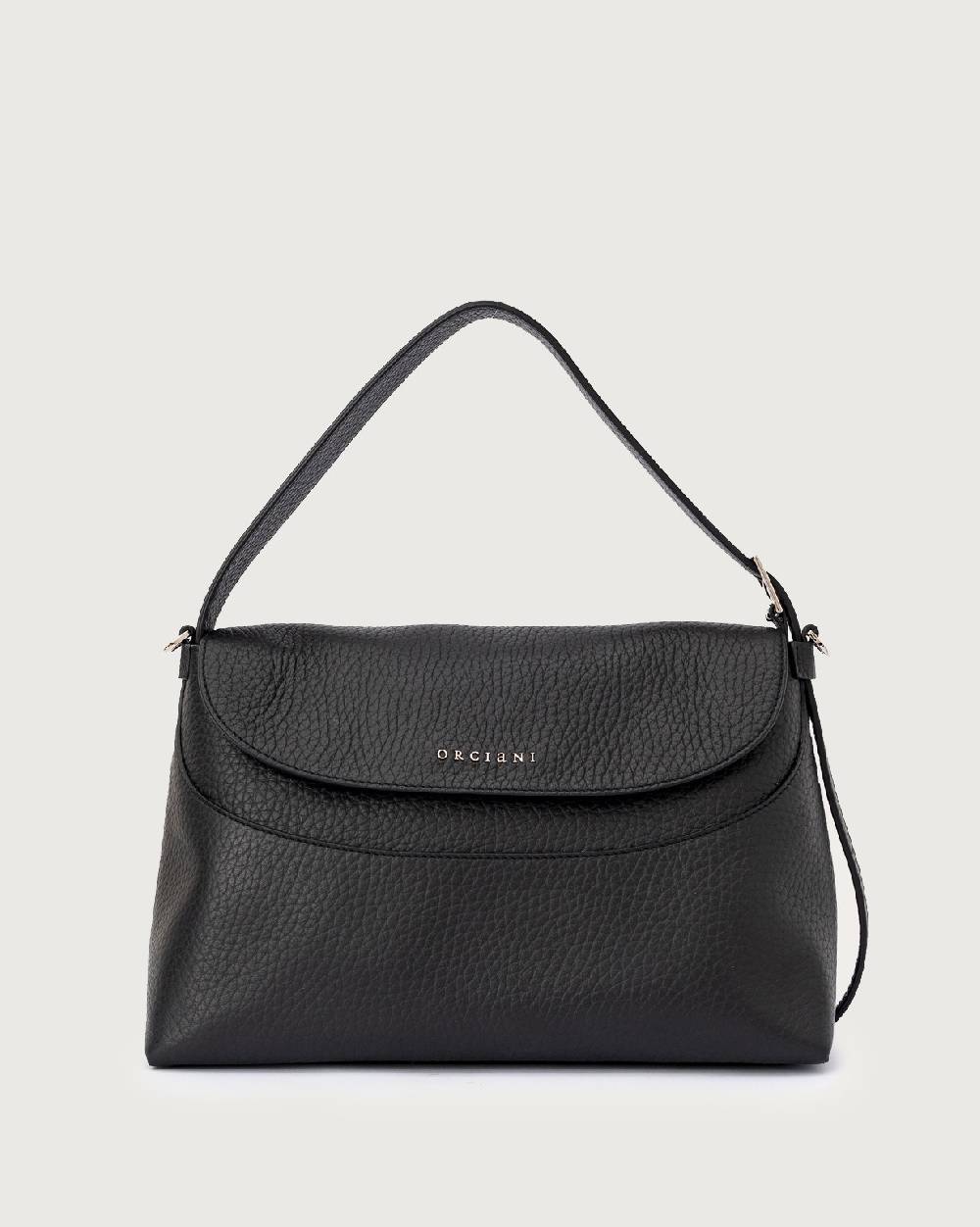 Orciani Borsa a spalla Nana Soft in pelle martellata con tracolla Spedizione Gratuita