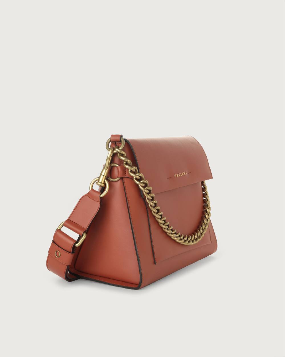 Orciani Borsa a spalla Missy Couture in pelle con catena e tracolla Moda