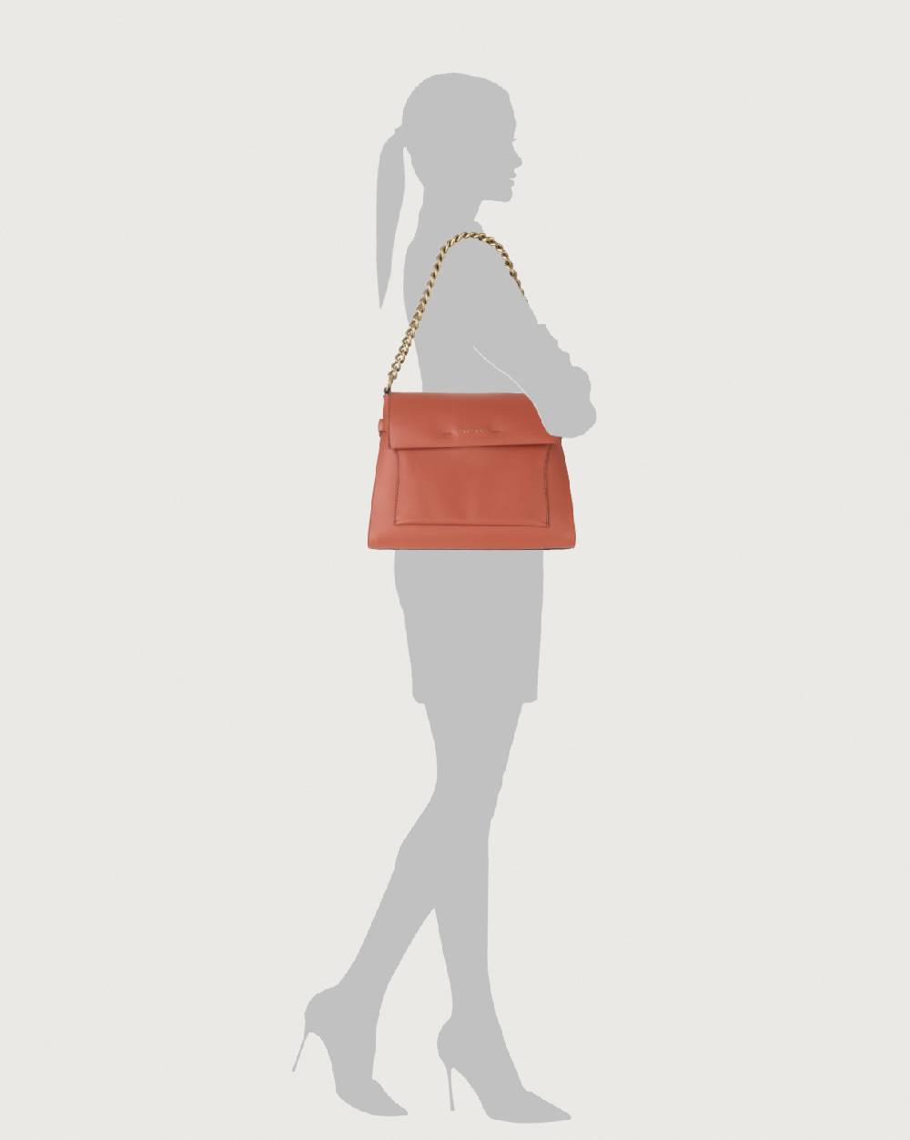 Orciani Borsa a spalla Missy Couture in pelle con catena e tracolla Moda