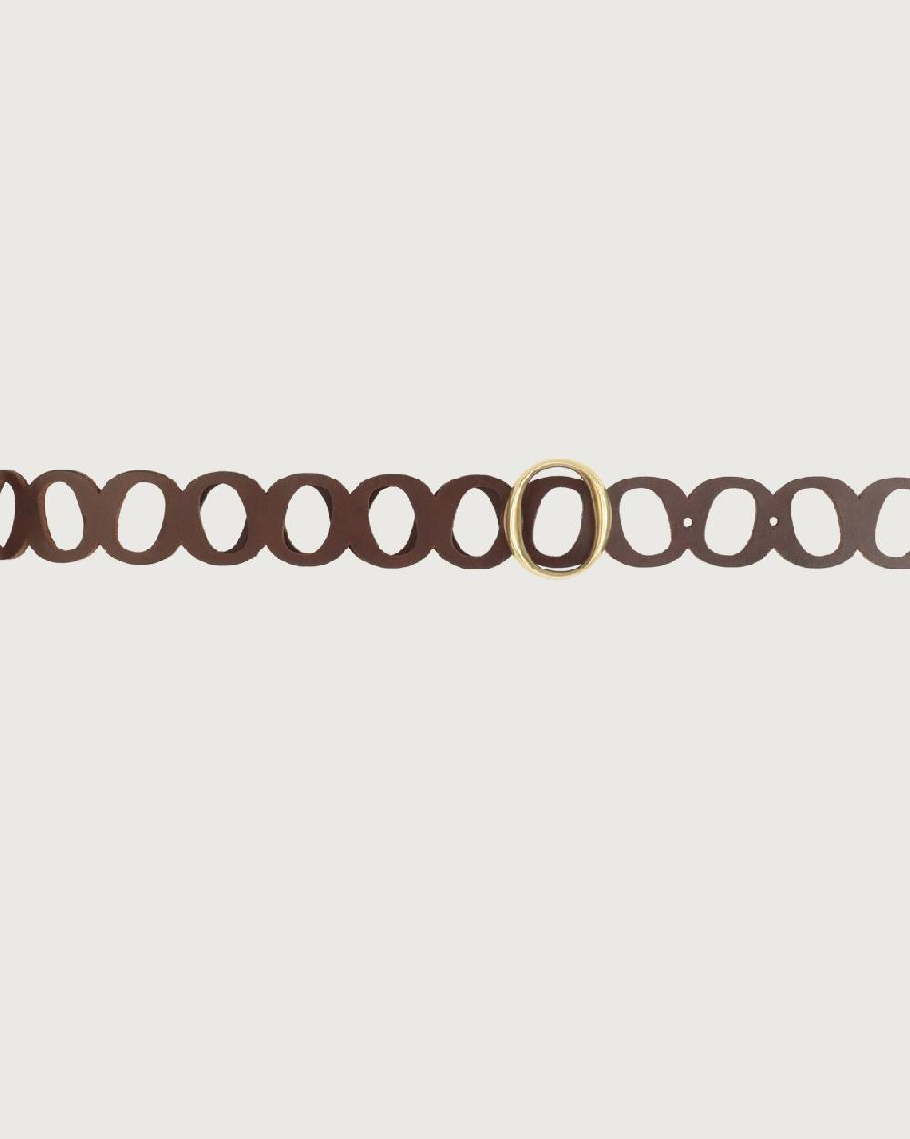 Orciani Cintura monogram Bull Soft in cuoio fibbia ottone Sottocosto
