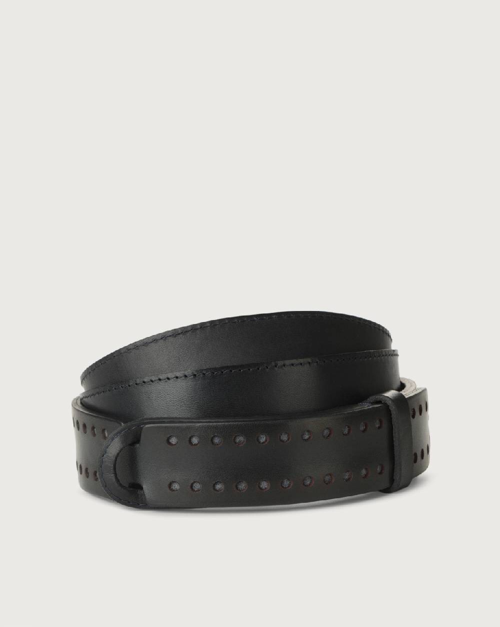 Orciani Cintura Nobuckle Bull in pelle con infilatura
