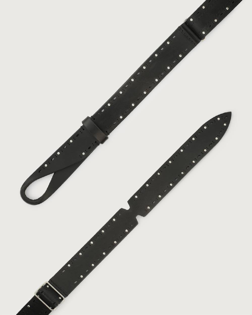 Orciani Cintura Nobuckle Bull Soft in cuoio con micro-borchie Nuova