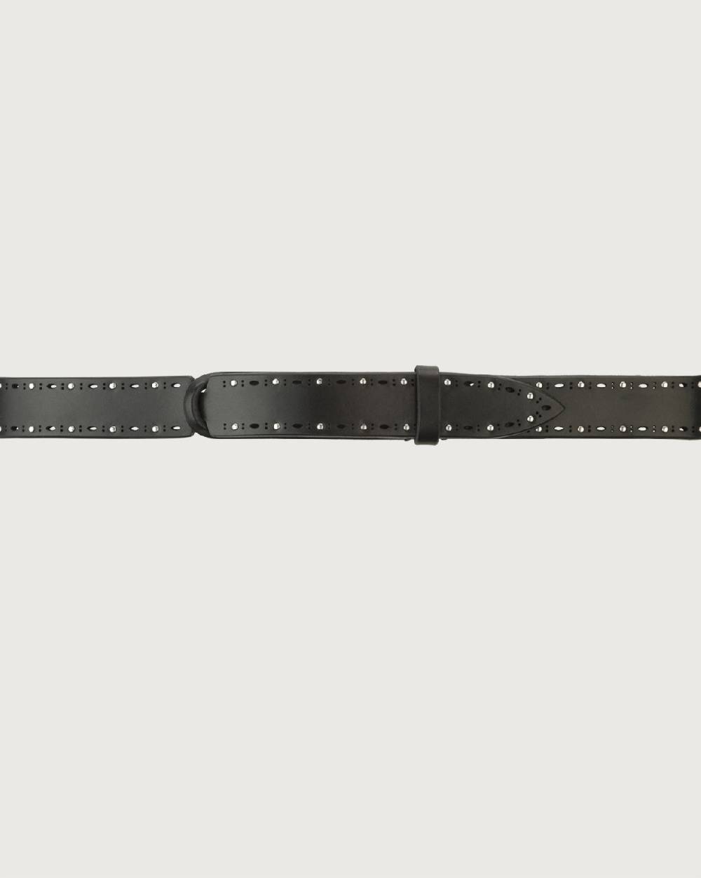Orciani Cintura Nobuckle Bull Soft in cuoio con micro-borchie Nuova