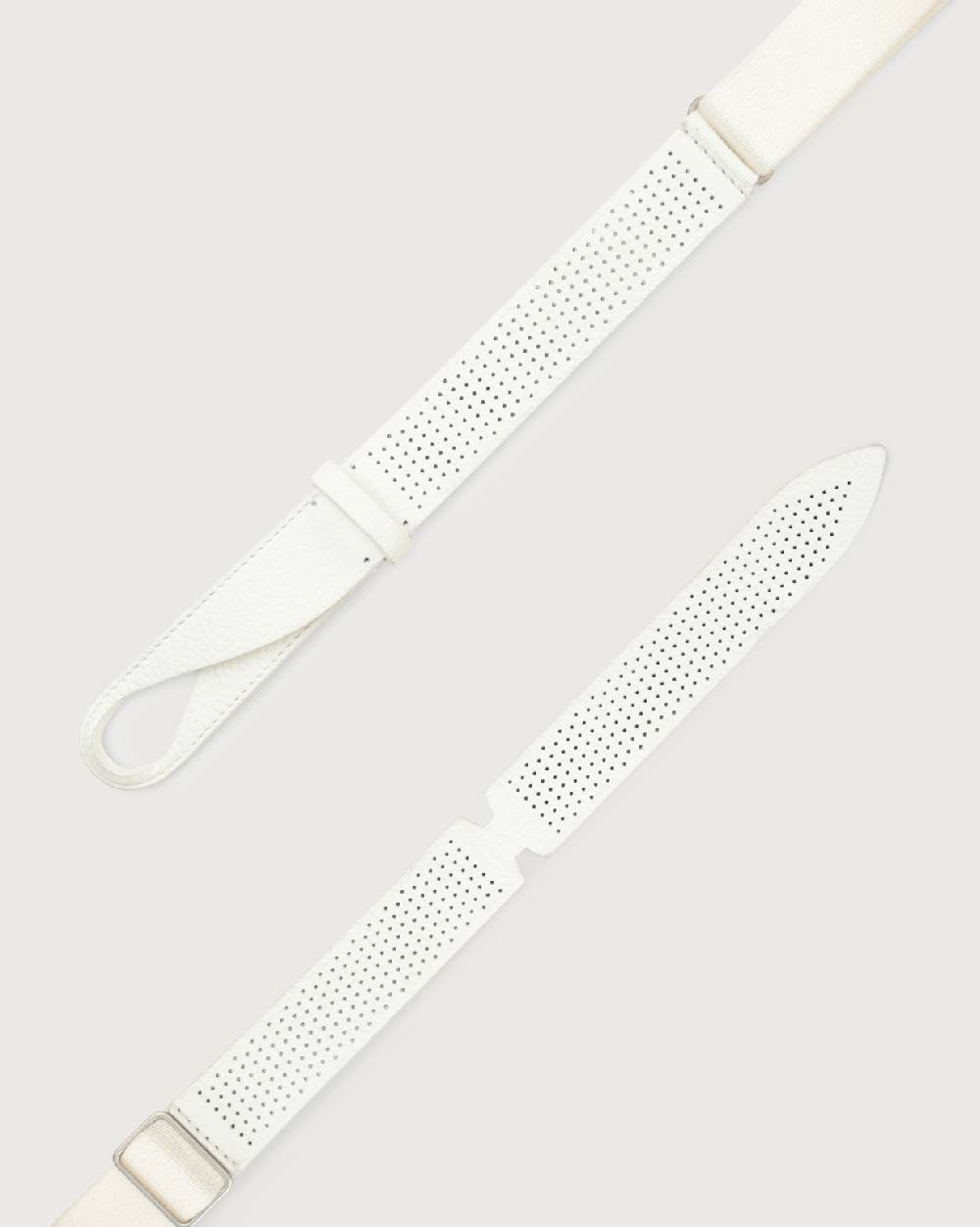 Orciani Cintura Nobuckle Micron in pelle traforata e tessuto Promozione