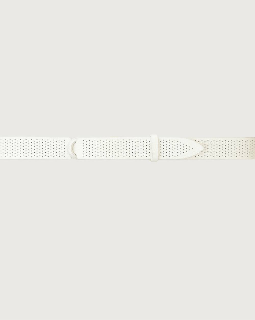Orciani Cintura Nobuckle Micron in pelle traforata e tessuto Promozione
