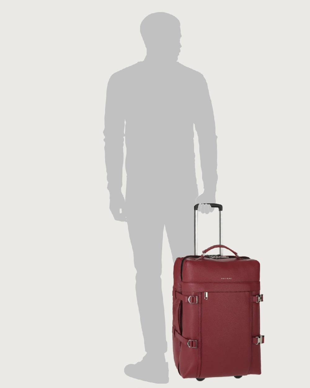 Orciani Trolley Micron due ruote in pelle Outlet