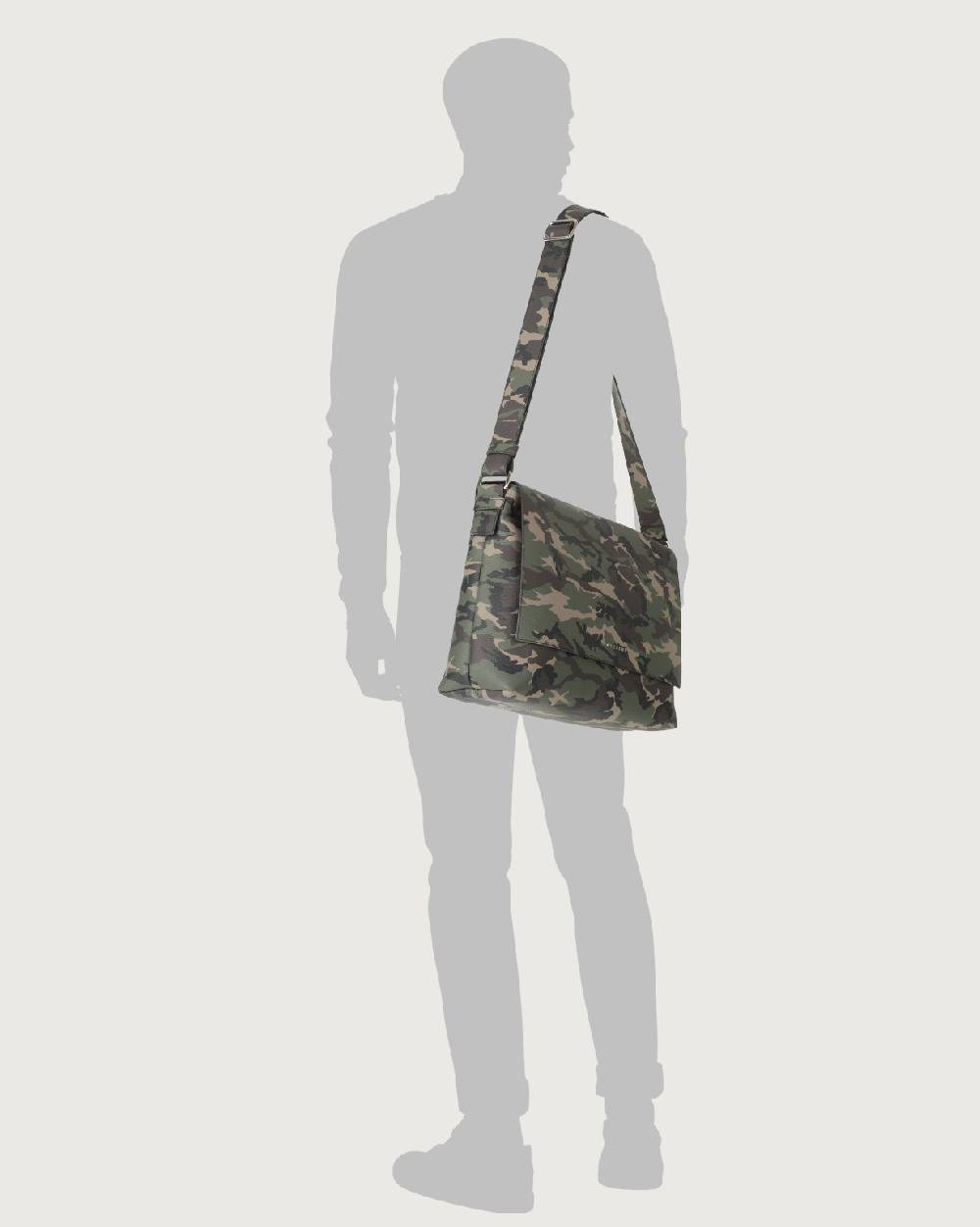 Orciani Borsa messenger Camouflage in pelle Vendita Calda