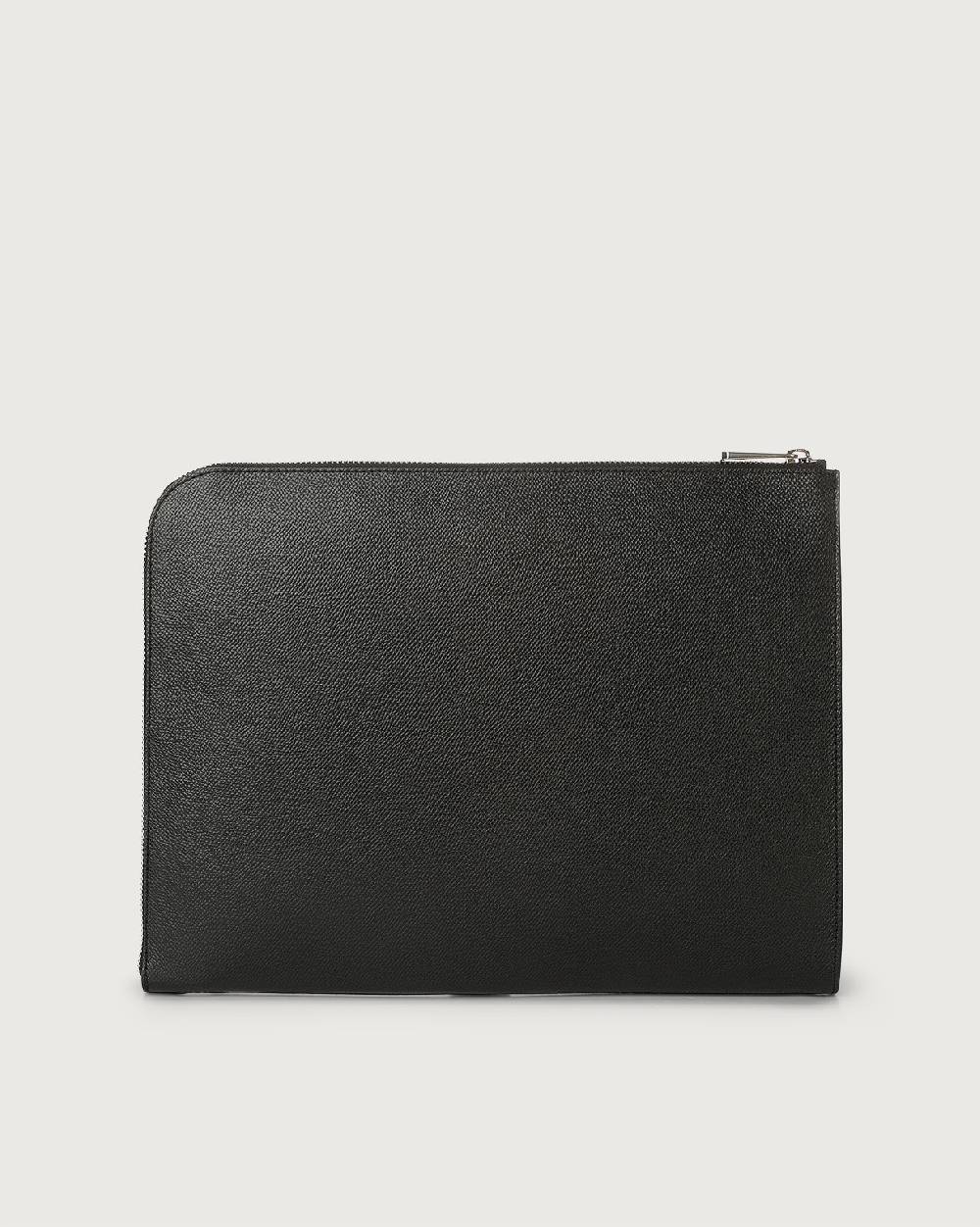 Orciani Pochette slim Timeless in pelle palmellata Saldi Di Fabbrica