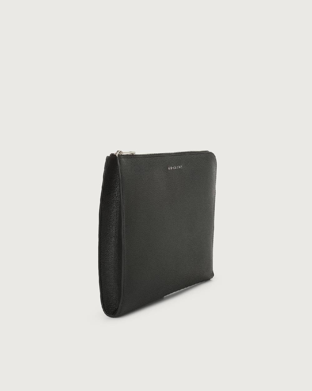 Orciani Pochette slim Timeless in pelle palmellata Saldi Di Fabbrica