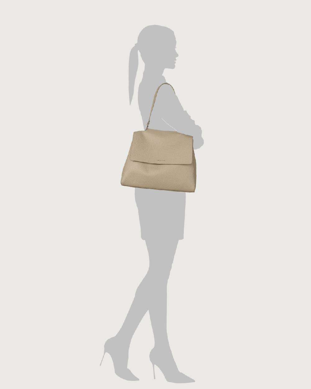 Orciani Borsa a spalla grande Sveva Soft in pelle con tracolla In Saldo