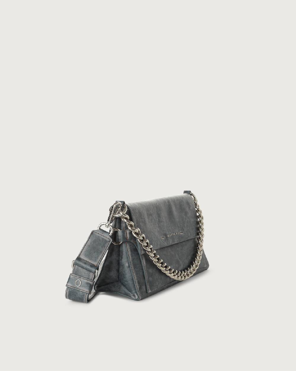 Orciani Borsa a spalla Missy Longuette Delavè in pelle con catena e tracolla Pezzi Unici
