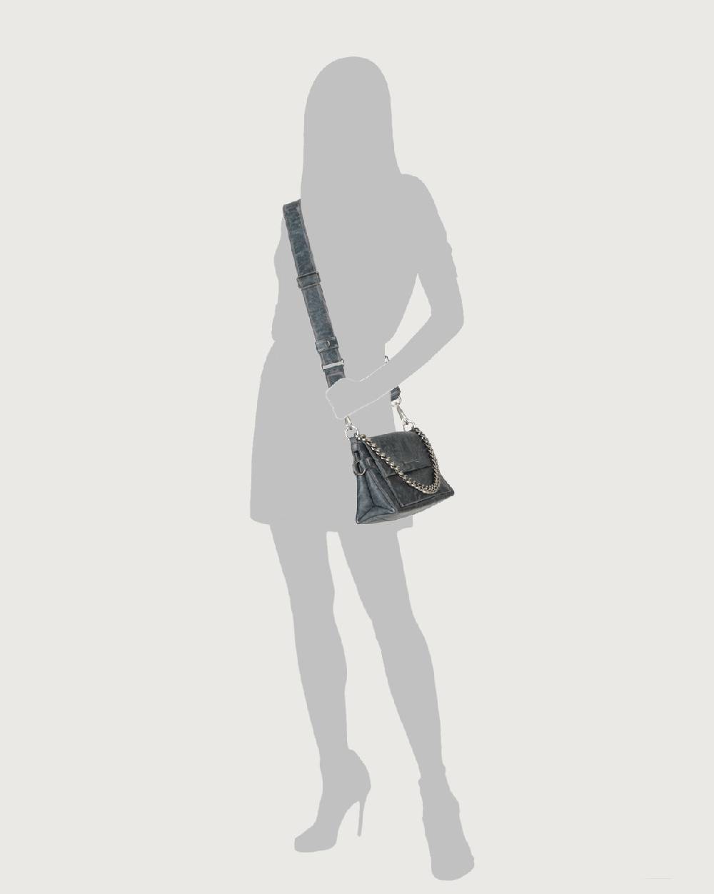 Orciani Borsa a spalla Missy Longuette Delavè in pelle con catena e tracolla Pezzi Unici