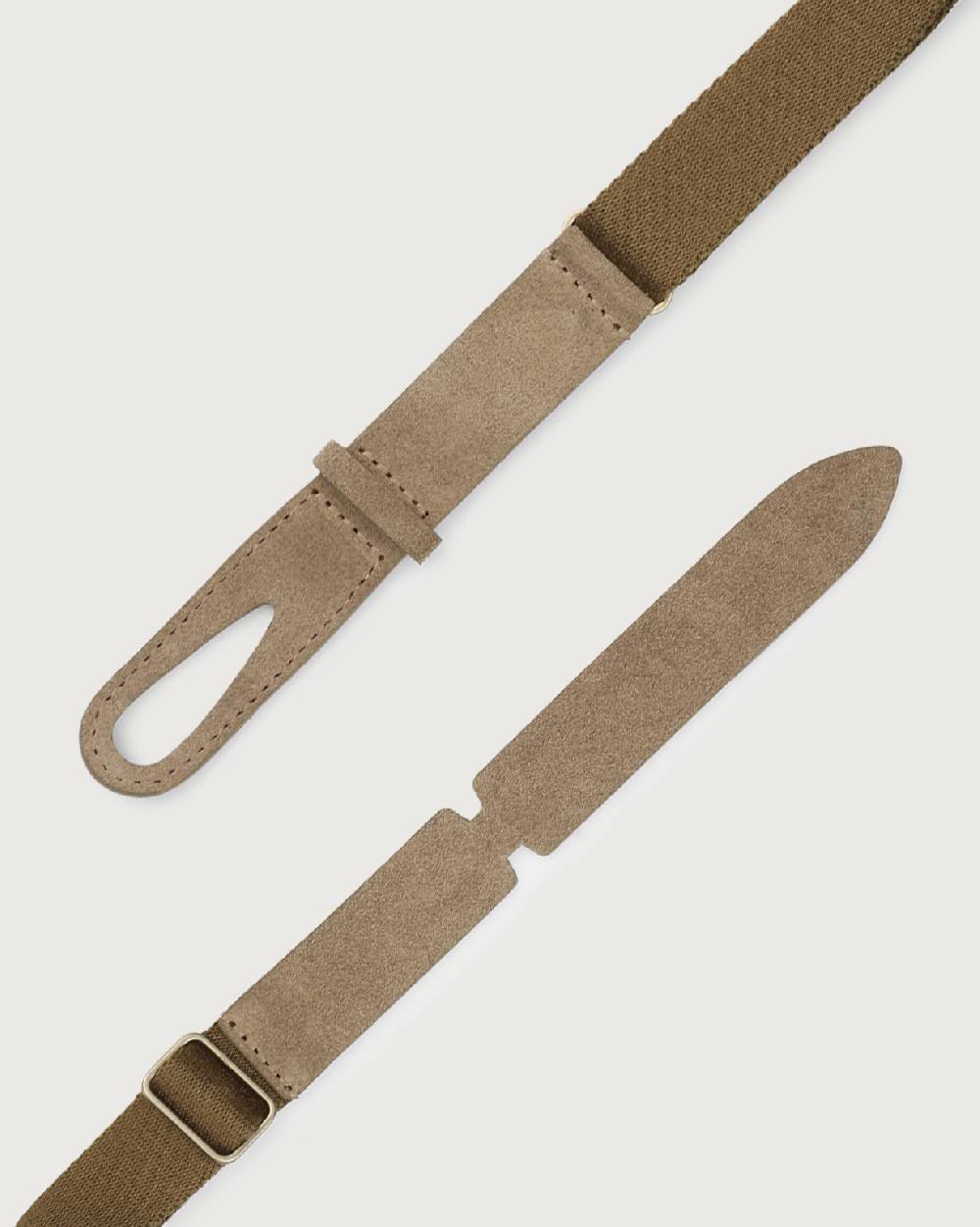 Orciani Cintura Nobuckle Kids Suede in camoscio e tessuto Promozione Limitata