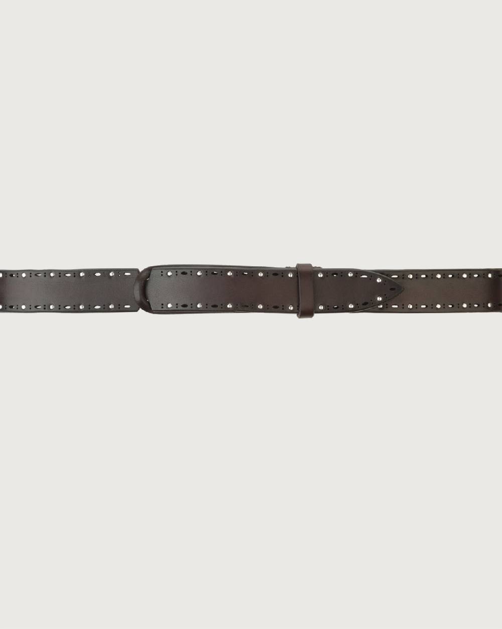 Orciani Cintura Nobuckle Bull Soft in cuoio con micro-borchie Presa