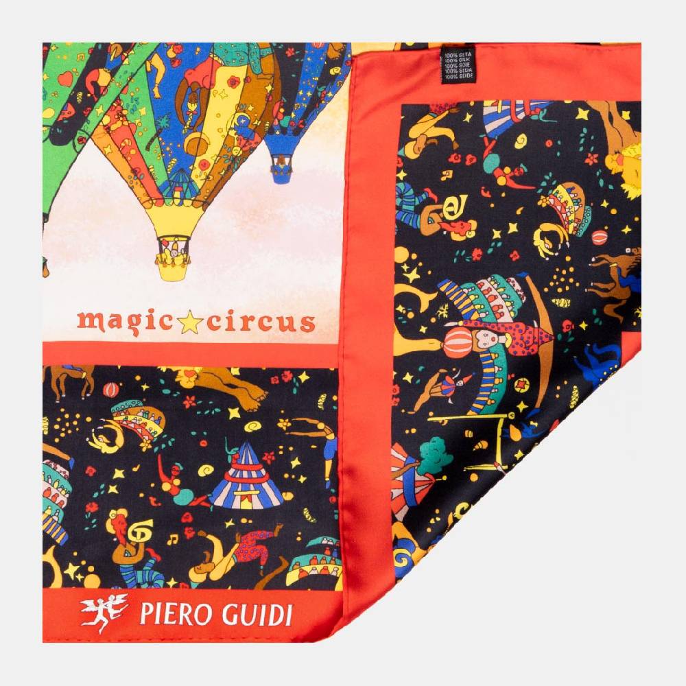 Piero Guidi PIERO GUIDI SILK SCARF "Le Mongolfiere"/ FOULARD IN SETA "Le Mongolfiere"" I Più Venduti