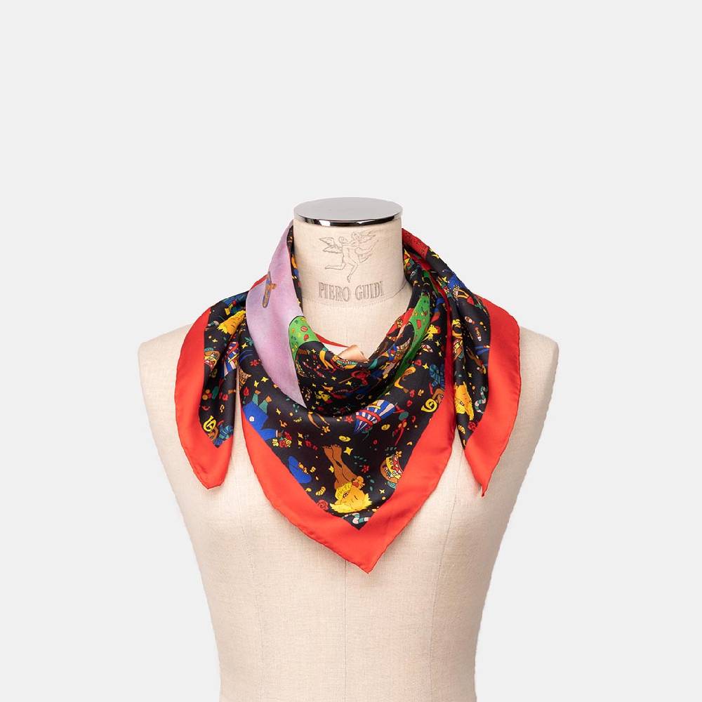 Piero Guidi PIERO GUIDI SILK SCARF "Le Mongolfiere"/ FOULARD IN SETA "Le Mongolfiere"" I Più Venduti