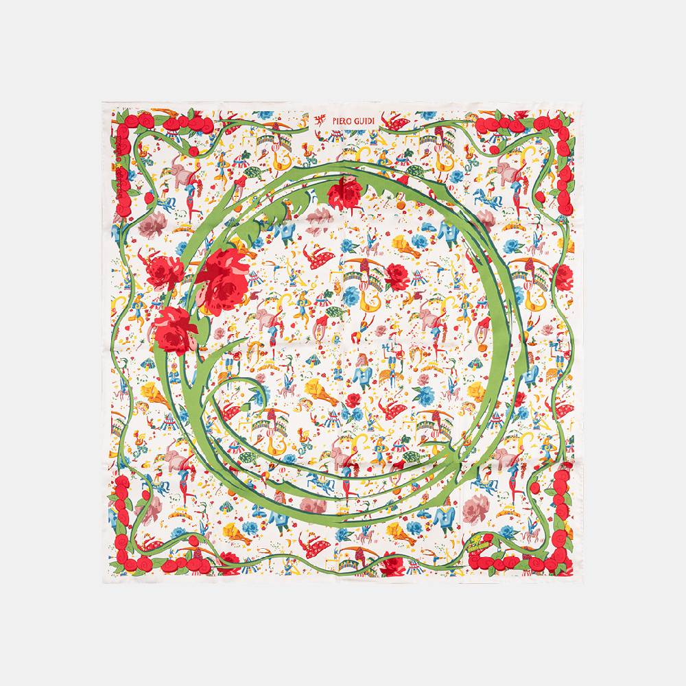 Piero Guidi PIERO GUIDI SILK SCARF "Flower"/ FOULARD IN SETA "Flower" Italy