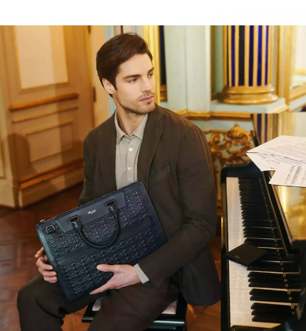 Pineider Slim Briefcase in Embossed Empress Acquista Ora