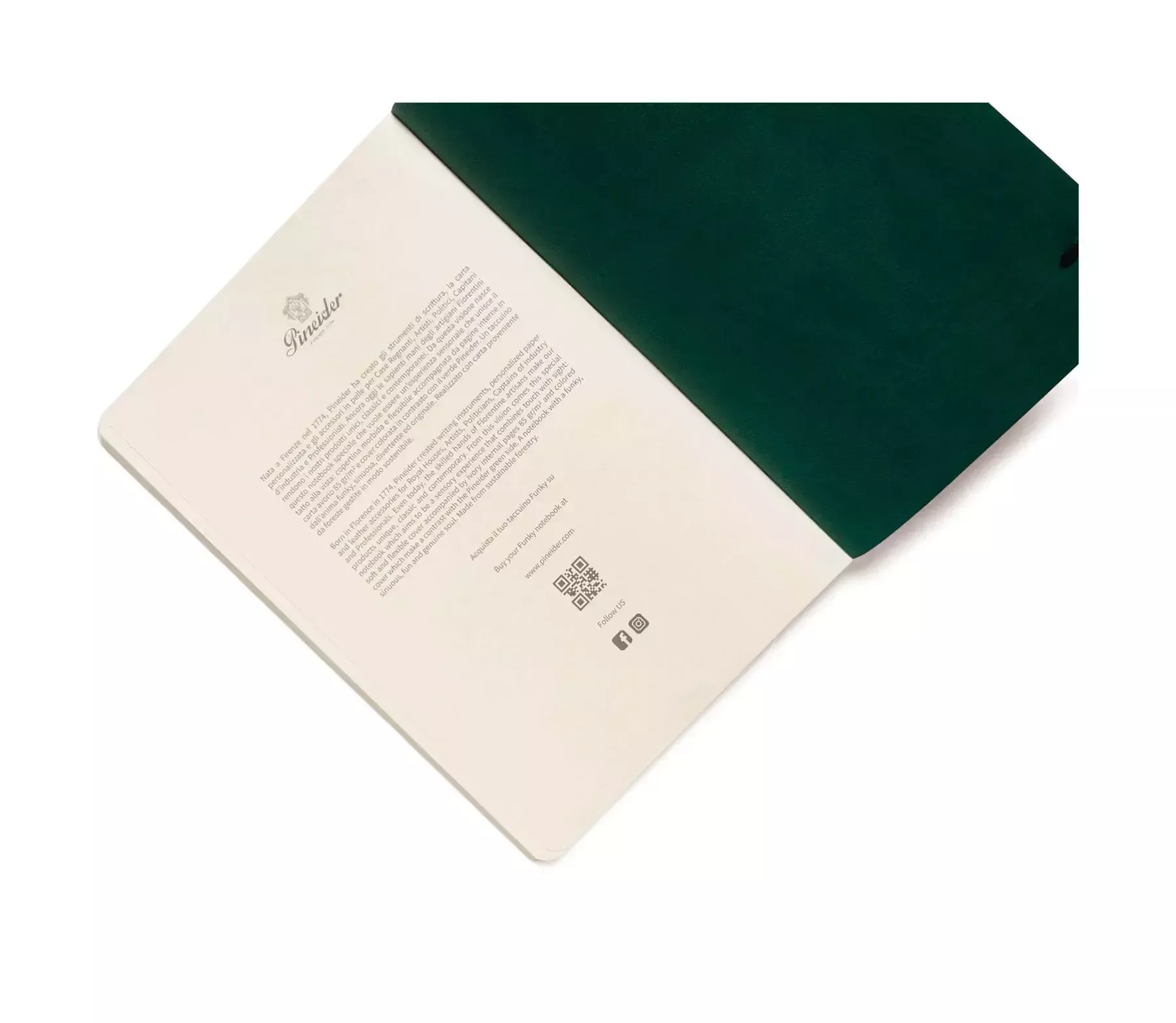 Pineider Notebook Funky Crest Piccolo senza righe Spedizione Gratuita
