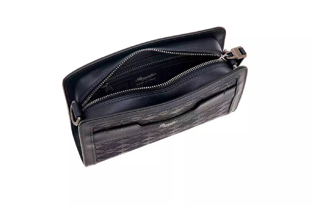 Pineider Odette Crossbody in Embossed Empress In Vendita
