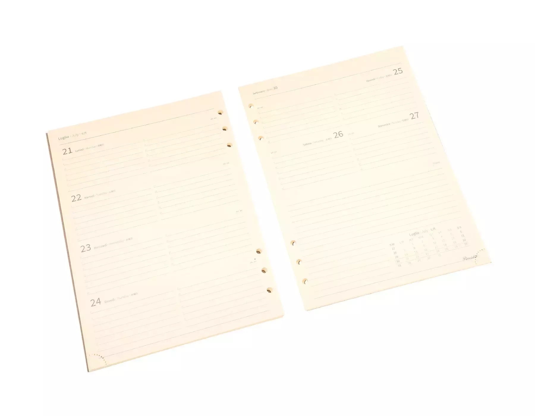 Pineider Agenda Settimanale Milano 2025 in Canvas - 17x24 cm Soddisfazione Garantita