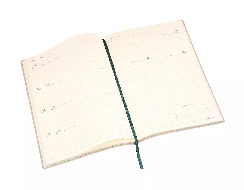Pineider Agenda Settimanale Milano 2025 in Canvas - 17x24 cm Qualità Garantita