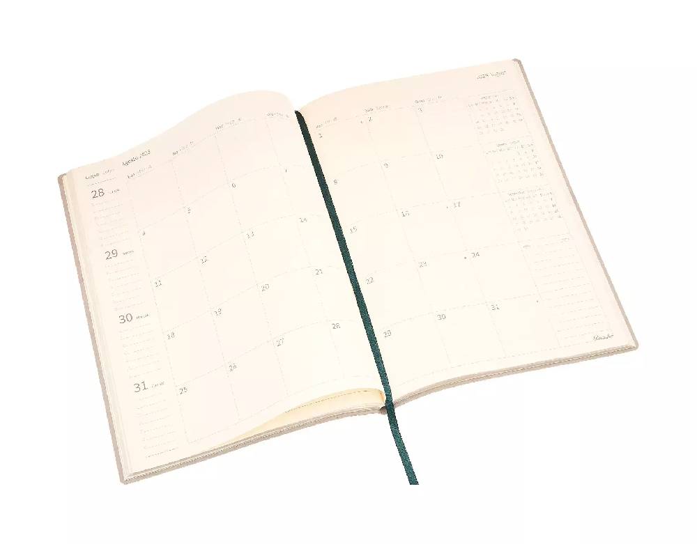 Pineider Agenda Settimanale Milano 2025 in Canvas - 17x24 cm Qualità Garantita