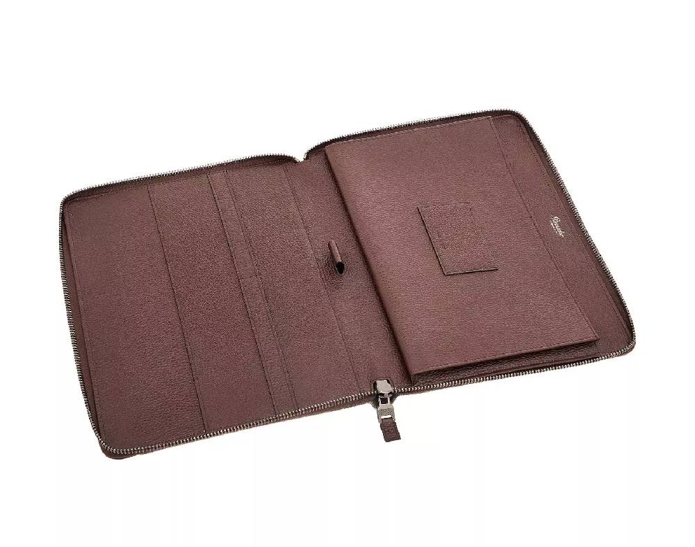 Pineider Porta ipad con zip in Wool In Vendita